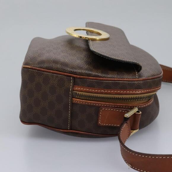 CELINE Macadam Canvas Shoulder Bag Pvc Leather Brown - Picture 5 of 13